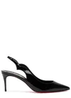Christian Louboutin Hot Chick Sling 70 Patent Black Pumps In Black