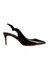 Christian Louboutin Hot Chick Sling 70 Patent Black Pumps In Black