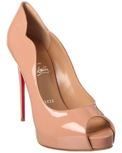 Christian Louboutin Hot Chick Alta 120 Patent Sandal In Beige