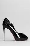 CHRISTIAN LOUBOUTIN CHRISTIAN LOUBOUTIN HOT CHICK ALTA PUMPS IN BLACK PATENT LEATHER