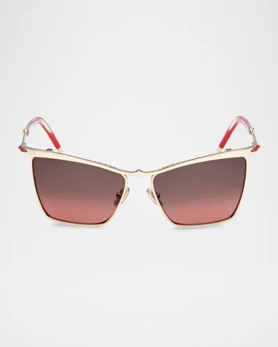 Christian Louboutin Hot Chick Lb0020 56mm Square Metal Sunglasses In Pink