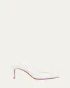 Christian Louboutin Hot Chick Leather Red Sole Slingback Pumps In Bianco