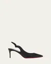 Christian Louboutin Hot Chick Sling 70 Patent Black Pumps In Black