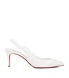 Christian Louboutin Womens Bianco Hot Chick 70 Leather Slingback Heels In White