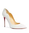 Christian Louboutin White Patent Leather Hot Chick Pumps In White