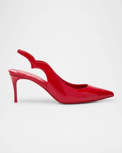 Christian Louboutin Hot Chick Patent Leather Red Sole Slingback Pumps
