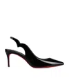 Christian Louboutin Hot Chick Sling 70 Patent Black Pumps In Red