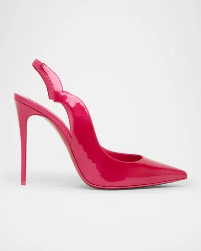 Christian Louboutin Hot Chick Patent Red Sole Slingback Pumps