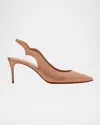 Christian Louboutin Women Hot Chick Patent Leather Slingback Decollete In Blush