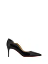 Christian Louboutin Hot Chick 70 Scalloped Patent-leather Pumps In Black