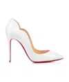 Christian Louboutin White Patent Leather Hot Chick Pumps In White