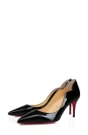 Christian Louboutin Hot Chick Scallop Patent Leather Pump In Black