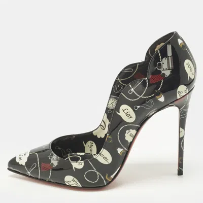 Pre-owned Christian Louboutin Hot Chick Size 37.5 Black Patent Leather Pumps