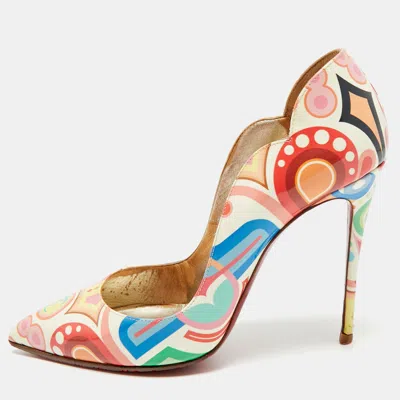 Pre-owned Christian Louboutin Hot Chick Size 38 Multicolor Patent Leather Pumps