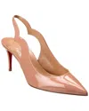Christian Louboutin Women Hot Chick Patent Leather Slingback Decollete In Brown
