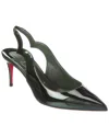 Christian Louboutin Hot Chick Sling 70 Patent Slingback Pump In Green