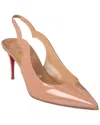 Christian Louboutin Women Hot Chick Patent Leather Slingback Decollete In Neutral