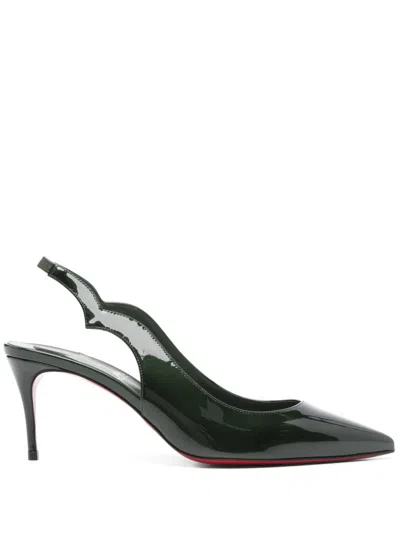 Christian Louboutin Chic Slingback Pumps With Mid Heel In Green