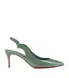 Christian Louboutin Hot Chick Sling Patent Leather Slingback Pumps 70 In Green