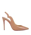 Christian Louboutin Hot Chick 100 Leather Slingback Pumps In Red
