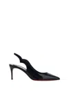 Christian Louboutin Hot Chick Sling 70 Patent Black Pumps In B439
