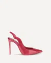 Christian Louboutin Hot Chick Sling Patent Leather Slingback Pumps 100 In Pink