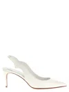 Christian Louboutin Womens Bianco Hot Chick 70 Leather Slingback Heels In White