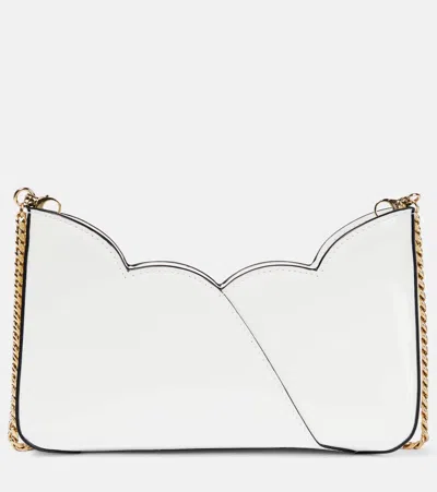 Christian Louboutin Hot Chick Small Patent Leather Clutch In Silver