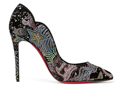 Pre-owned Christian Louboutin Hot Chick Starlight 100 Pumps (women's) Sneakers In Black/by Night