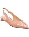 Christian Louboutin Block Heel Pointed Toe Calf Leather Ballerina In Beige