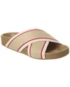 Christian Louboutin Hot Cross Bizz Donna Web Slide Sandals In Beige