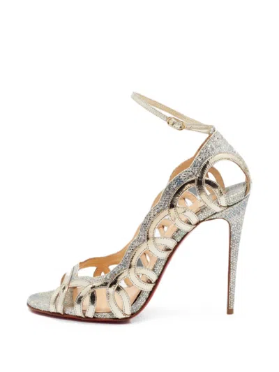 Pre-owned Christian Louboutin Houla Hot Cut-out Pumps In Silver
