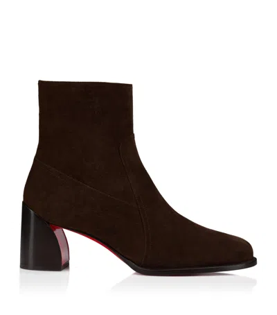 Christian Louboutin Ira 55 Suede Boots In Brown