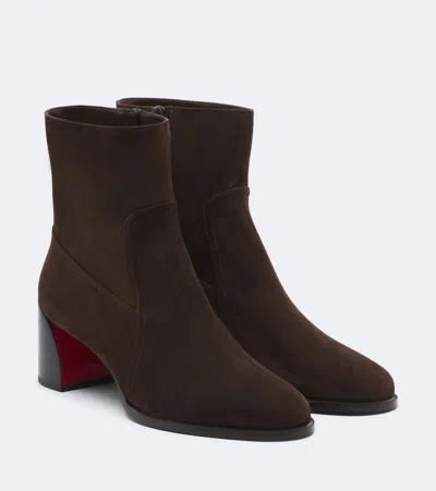 Christian Louboutin 55mm Ira Suede Ankle Boots In Brown