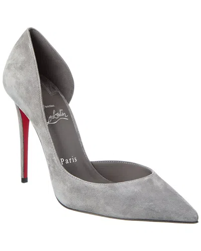 Christian Louboutin Iriza 100 Suede Pump In Grey