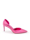 Christian Louboutin Iriza 85 Metallic Leather Pumps In Pink