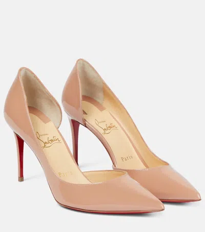 Christian Louboutin Iriza 100 Patent-leather Pumps In Neutral