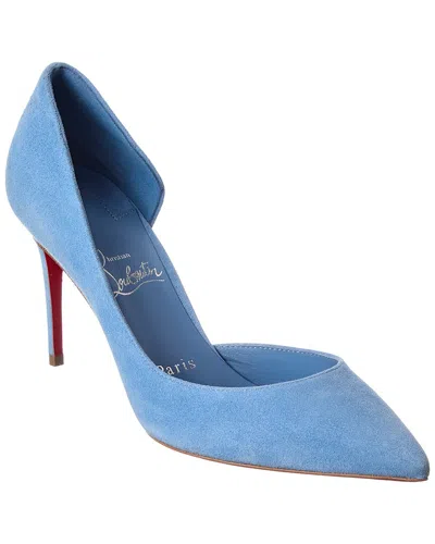 Christian Louboutin Iriza 85 Suede Pump In Blue