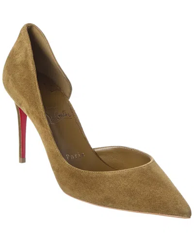 Christian Louboutin Iriza 85 Suede Pump In Green