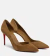 Christian Louboutin Iriza 85 Suede Pumps In Brown