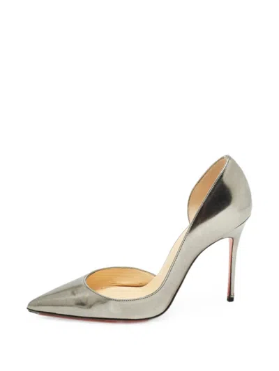 Pre-owned Christian Louboutin Iriza D'orsay Pumps In Silver