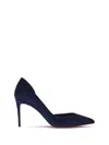 Christian Louboutin Pointed Toe Suede Finish Pumps In Blue