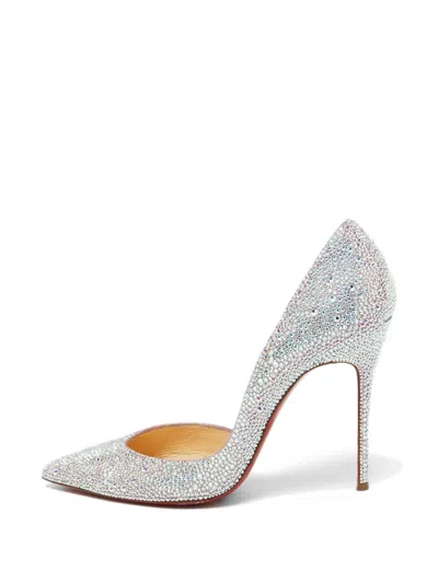 Pre-owned Christian Louboutin Iriza Strass Pumps In Silver