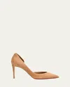 Christian Louboutin Iriza Suede Half-d'orsay Red Sole Pumps In Brown