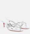 Christian Louboutin Iza Queen 55 Embellished Leather Sandals In Silver