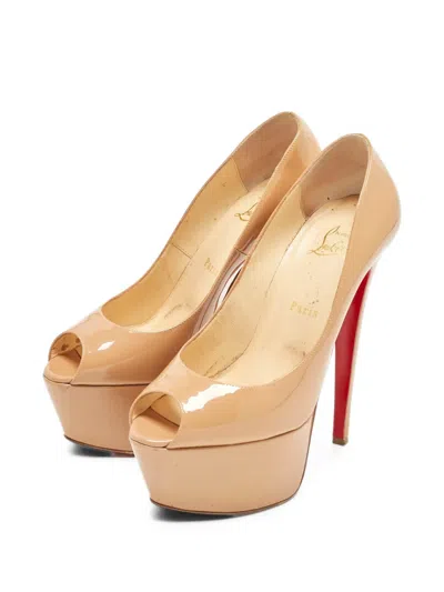 Pre-owned Christian Louboutin Jamie Platform Pumps In 中性色