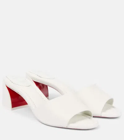 Christian Louboutin Jane 55 Leather Mules In White