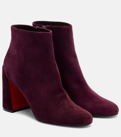 Christian Louboutin Jane 85 Suede Ankle Boots In Multi