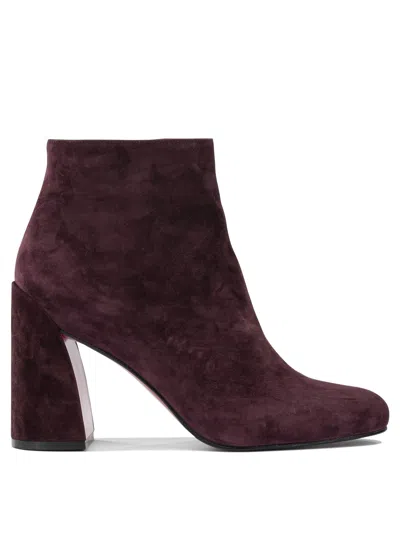 Christian Louboutin Jane Booty Ankle Boots Red