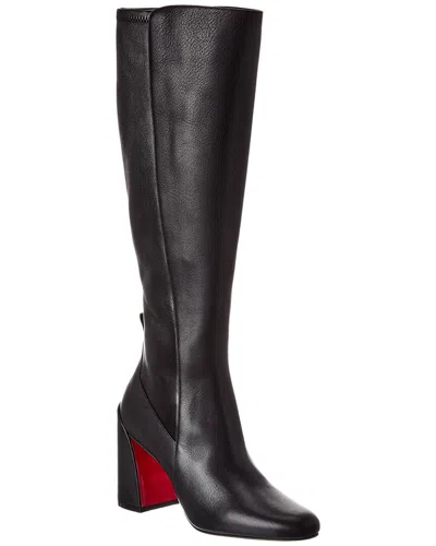 Christian Louboutin Jane Botta 85 Leather Knee-high Boot In Black